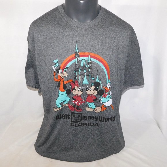 Disney World Florida Flash Back Gray Mickey and Friends Mens XL Gray Shirt - Picture 1 of 5